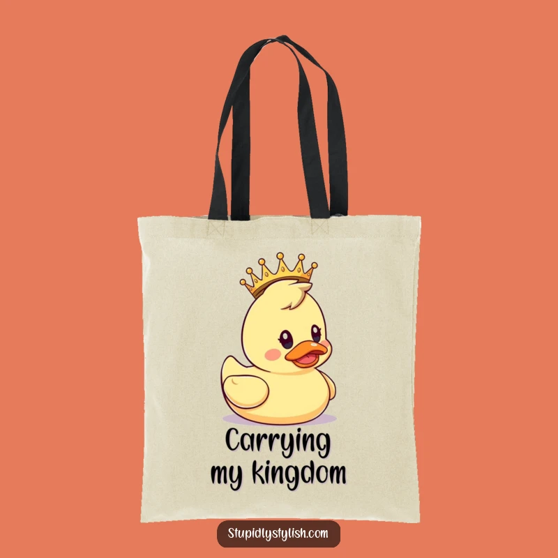 Funny Crowned Duck Tote Bag: Carry Your Crown in Style, An Awesome Funny Gift!