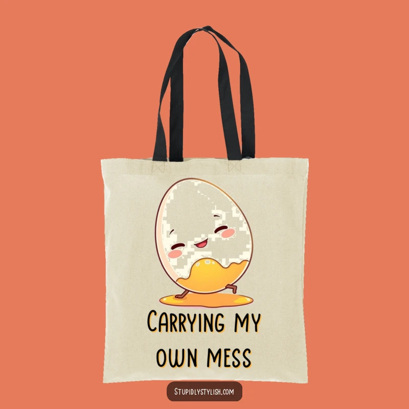 Funny Clumsy Egg Tote Bag - Carry Your Mishaps Funny Gift