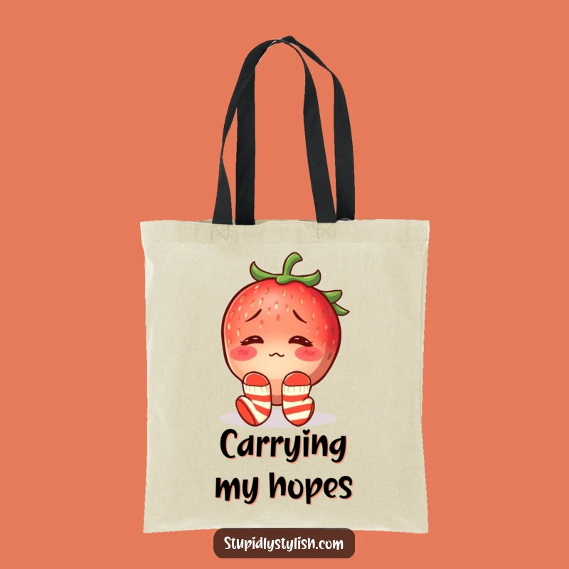 Funny Confused Strawberry Mismatched Socks Tote Bag - Hilarious & Practical Gift