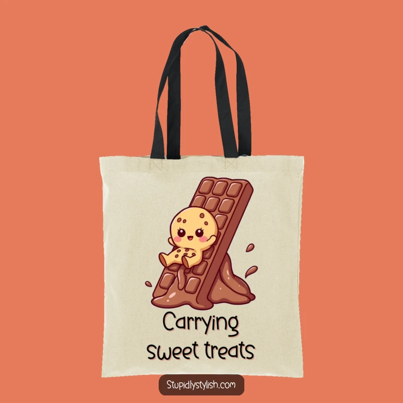 Funny Cookie Chocolate Slide Tote Bag: Sweet Treat Carryall, Great Gift