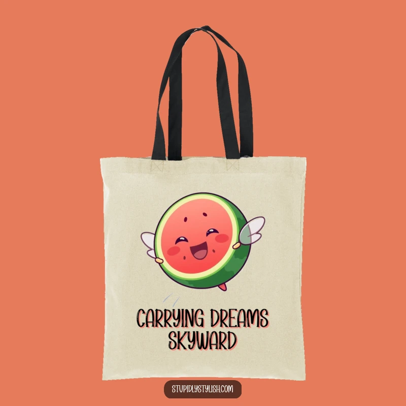 Funny Flying Watermelon Slice Tote Bag: Carry Your Fun, A Great Funny Gift