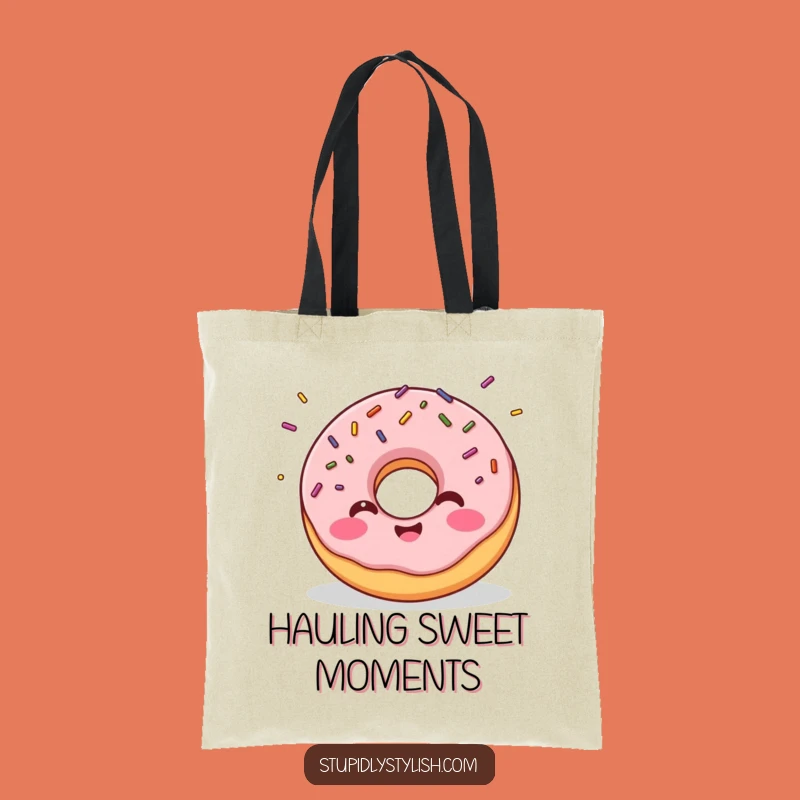 Funny Giggling Donut Tote Bag - Carry Your Treats & Your Smiles