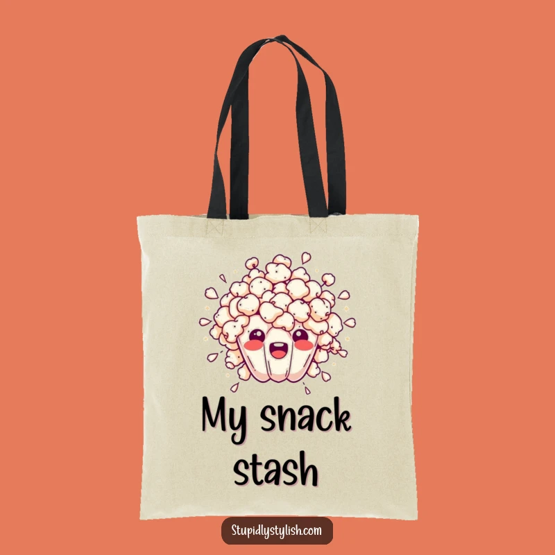 Funny Overwhelmed Popcorn Burst Tote Bag: Carry Your Chaos
