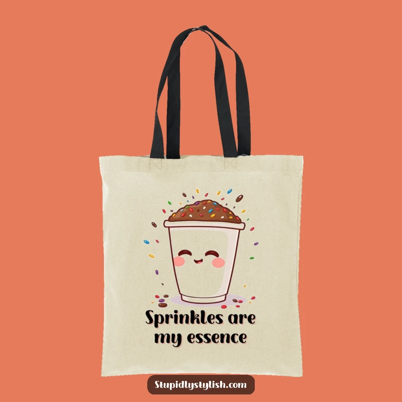 Funny Sprinkle Sneeze Tote Bag: Adorable Cartoon Coffee Cup Accessory